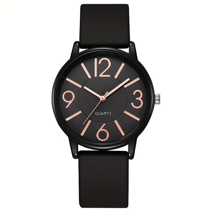 Casual Silicone Band Analog Quartz Wristwatch for Women