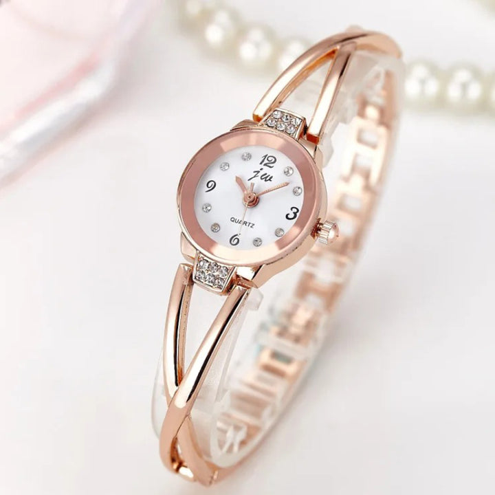 Women's Stainless Steel Small Dial Bracelet Quartz Wristwatch