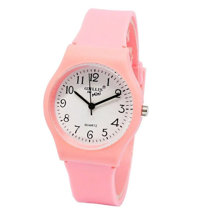 Sleek Round Dial Silicone Strap Quartz Watch for Kids