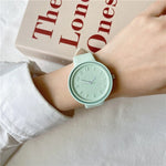 Flat Macaroon Color Minimalist Quartz Watch for Women