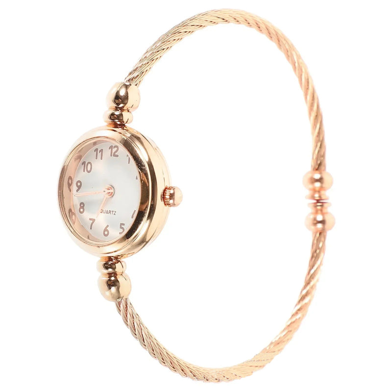 Women's Delicate Small Dial Twisted Metal Strap Wristwatch
