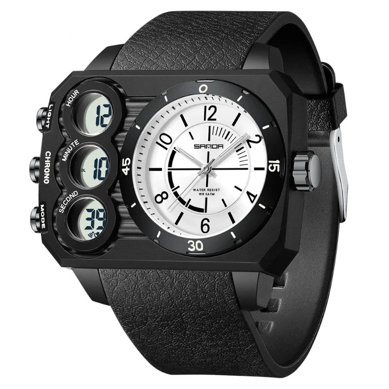 Futuristic Adventure-Ready Rugged Digital-Analog Sports Watch