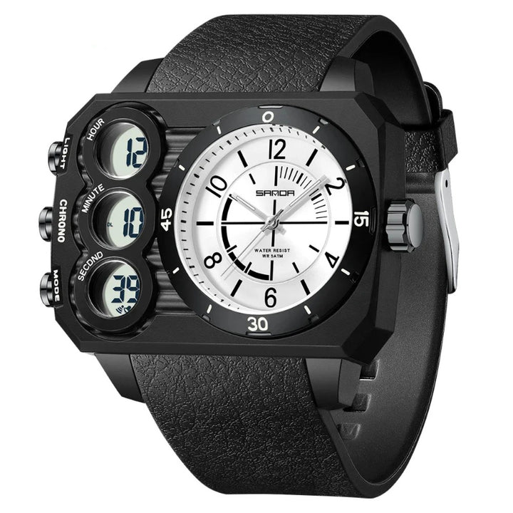 Futuristic Adventure-Ready Rugged Digital-Analog Sports Watch