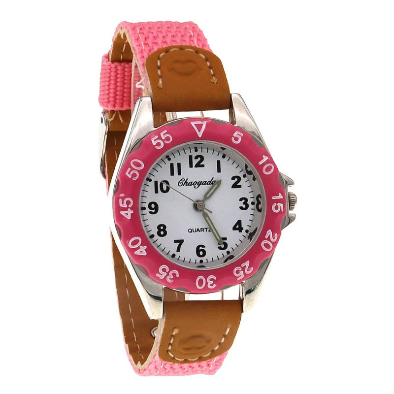 Sporty Casual Nylon Strap Easy-to-read Quartz Watch for Kids