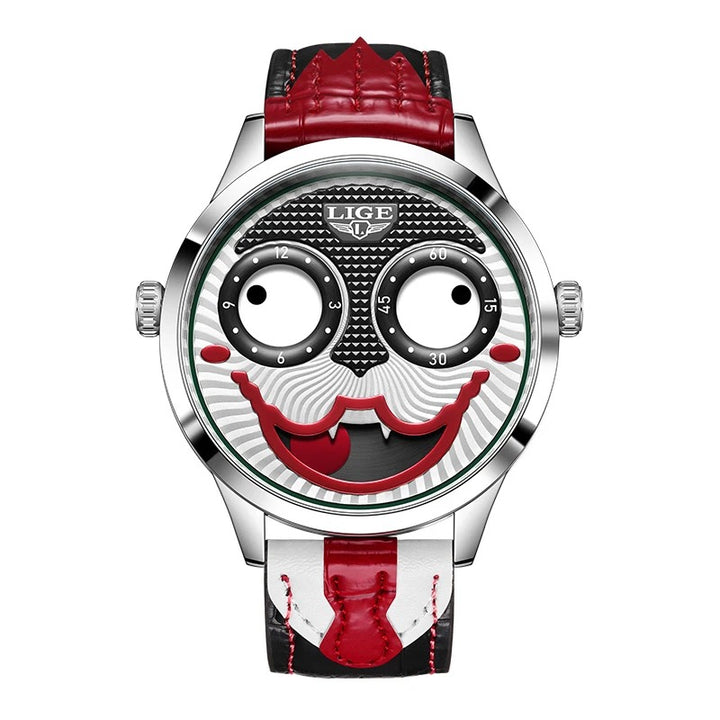 Fun and Playful Character Clown Dial Quartz Wristwatch