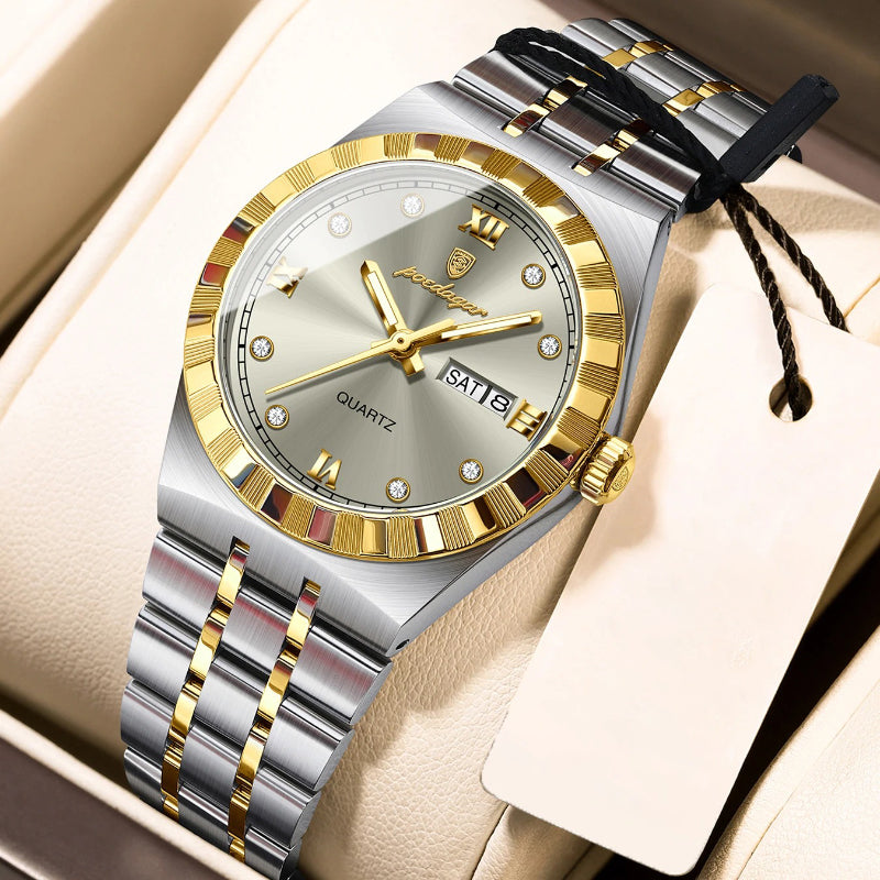 Women's Timeless Elegance Two-tone Design Stainless Steel Quartz Watch