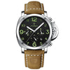 Men's Trendy and Cool Luminous Leather Strap Quartz Watch