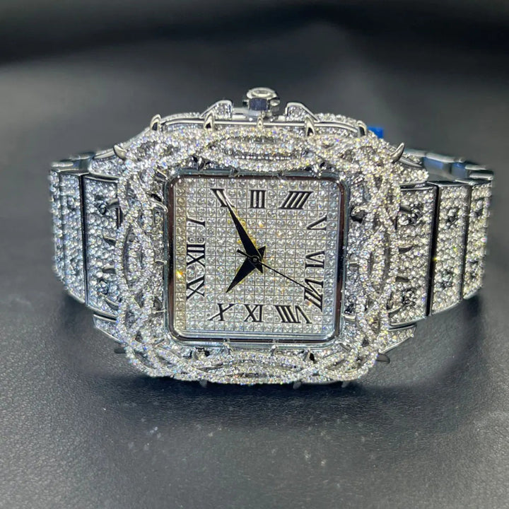 Prestigious Jewelry Watch with Luxurious Rhinestone Encrusting