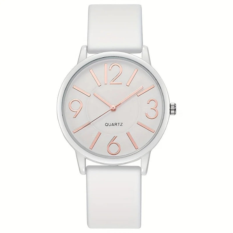 Casual Silicone Band Analog Quartz Wristwatch for Women