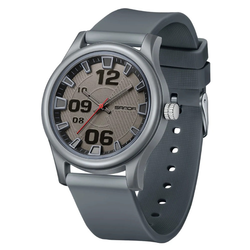 Cool Fashion Dial with Soft Silicone Strap Quartz Watch