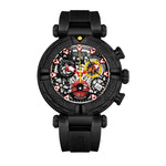 High Tech Skeleton Dial with Rubber Strap Quartz Watch