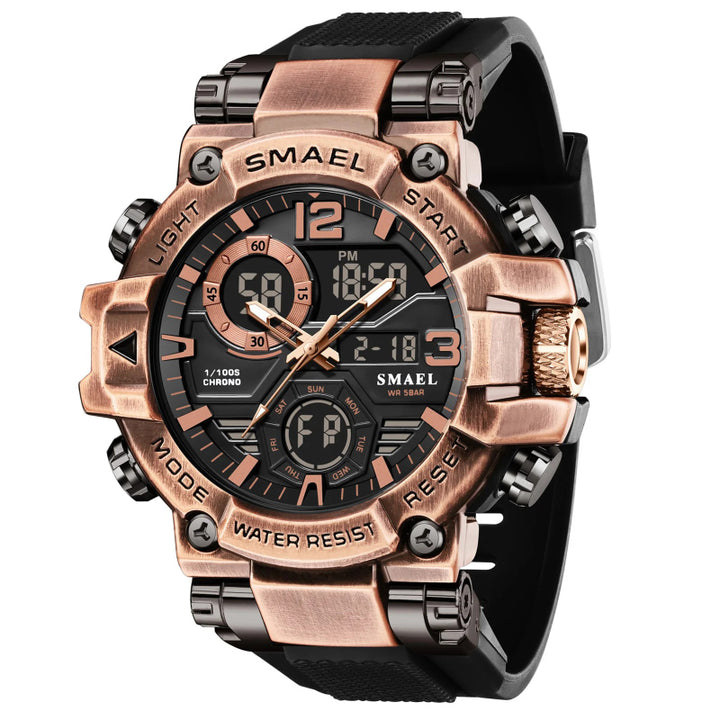 Military-Style Shockproof Men's Sport Watch with Large Dial