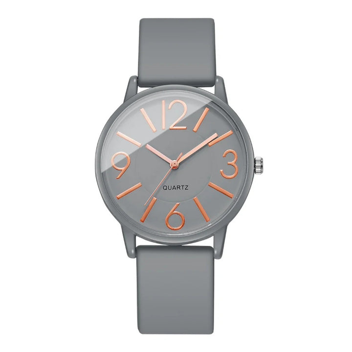 Casual Silicone Band Analog Quartz Wristwatch for Women
