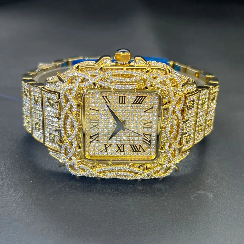 Prestigious Jewelry Watch with Luxurious Rhinestone Encrusting