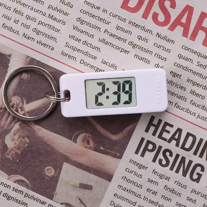 Travel-Friendly Portable Small Digital Hanging Keychain Watch