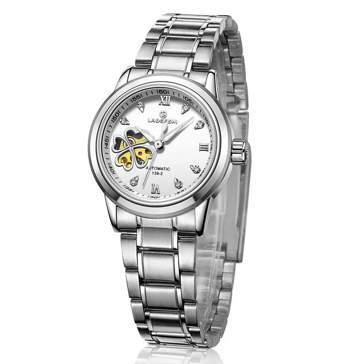 Women's Four-leaf Clover Decorated Automatic Mechanical Wristwatches