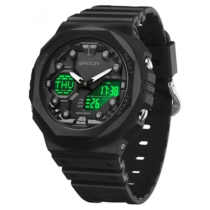 Eye-catching Colors Rubber Strap with Cool 3D Dial Sports Watch
