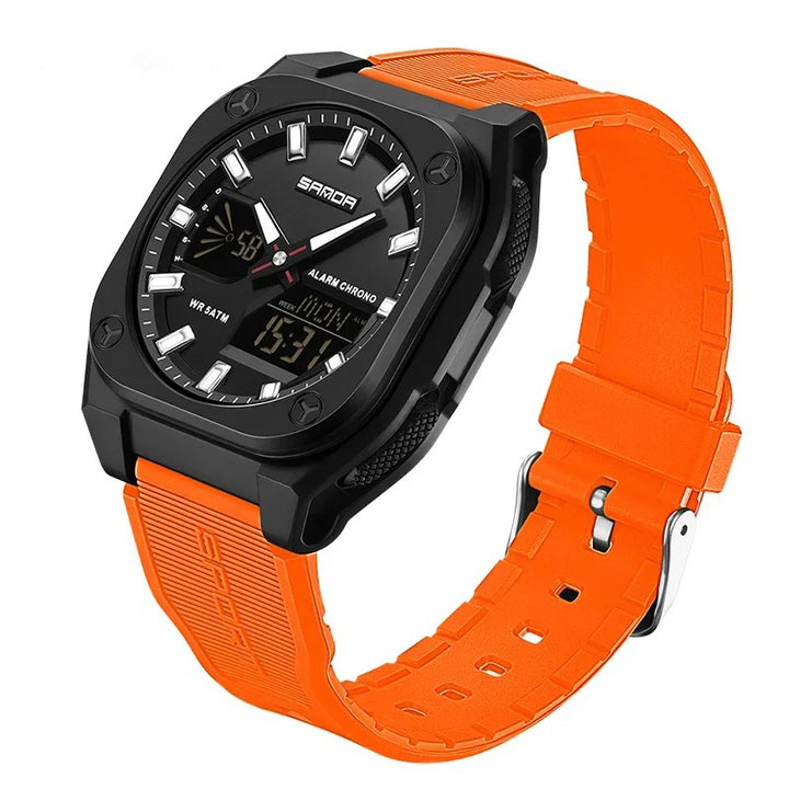 Men's Digital-Analog Hybrid Quartz Watch for Sports and Casual Wear