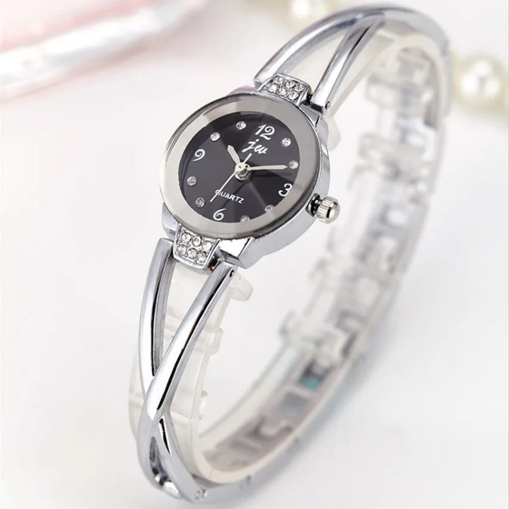 Women's Stainless Steel Small Dial Bracelet Quartz Wristwatch