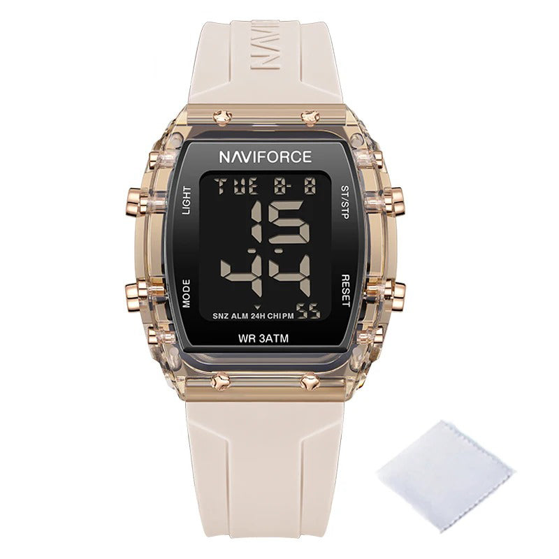 Sport and Casual Elegance Barrel-Shaped Digital Watch for Women