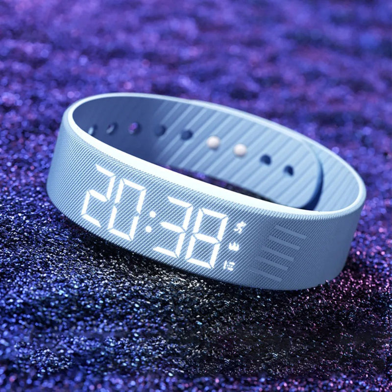 Adjustable Snooze-proof Alarm Digital LED Silicone Bracelet Watch