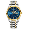 Stereoscopic Dial with Rhinestone Inlaid Luxury Quartz Watch for Men