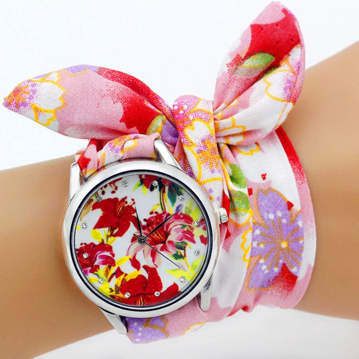 Floral Cloth Casual Wrist Watch