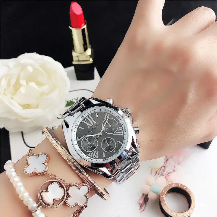 Women's Two-Tone Roman Numeral Fashion Quartz Watch