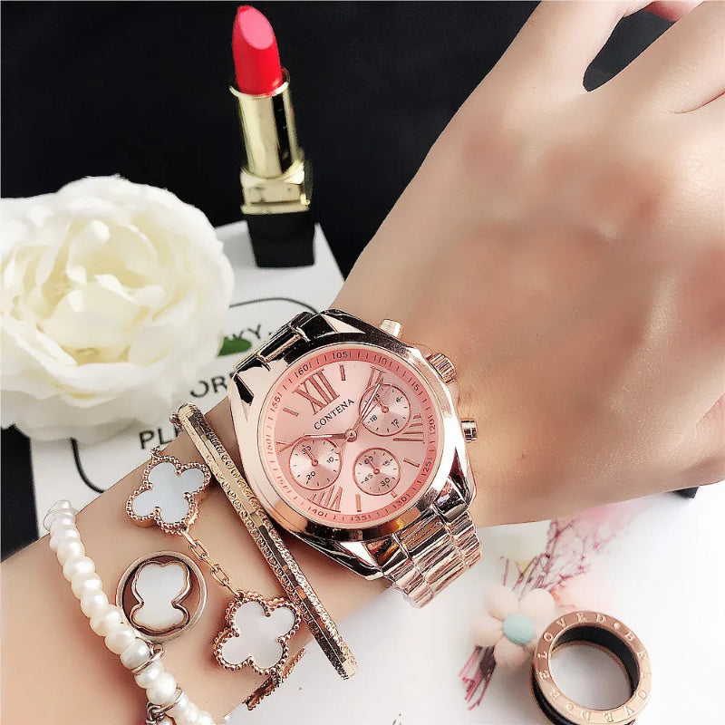 Women's Two-Tone Roman Numeral Fashion Quartz Watch