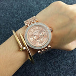 Luxurious Large Rhinestone Studded Dial Chronograph Watch for Men