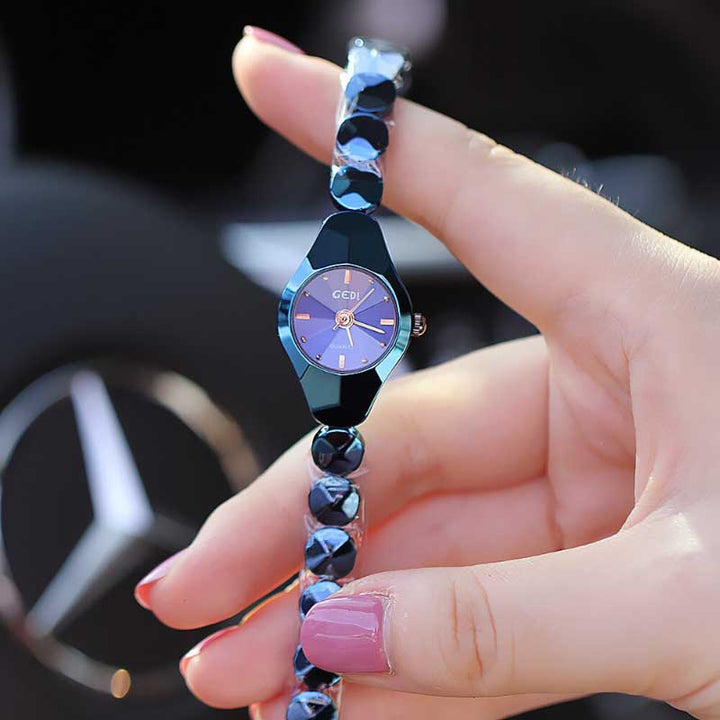 Luxurious Beaded Mini Dial Quartz Watches for Women