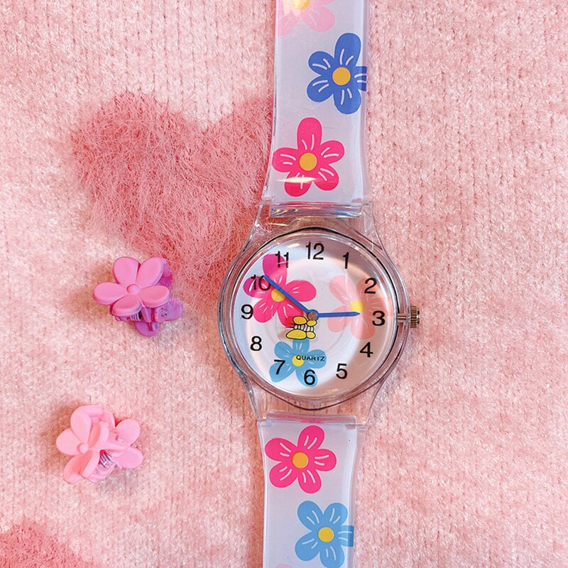 Water-resistant Cartoon Doodle Silicone Quartz Watches for Kids