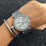 Luxurious Large Rhinestone Studded Dial Chronograph Watch for Men