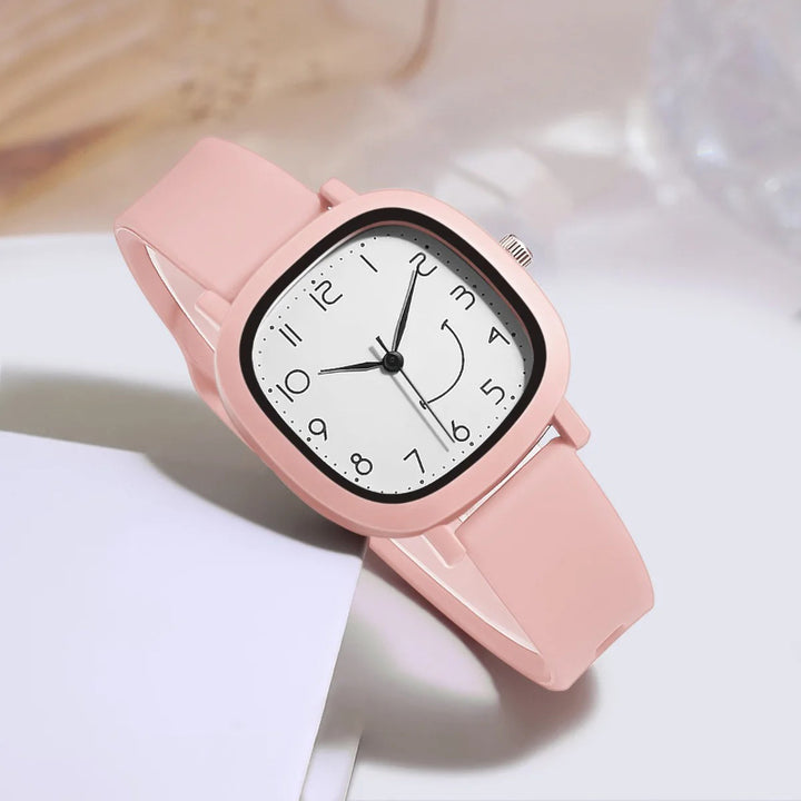 Smile Dial Simple Candy Colored Silicone Strap Quartz Watch