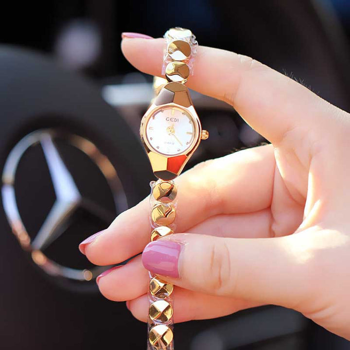 Luxurious Beaded Mini Dial Quartz Watches for Women