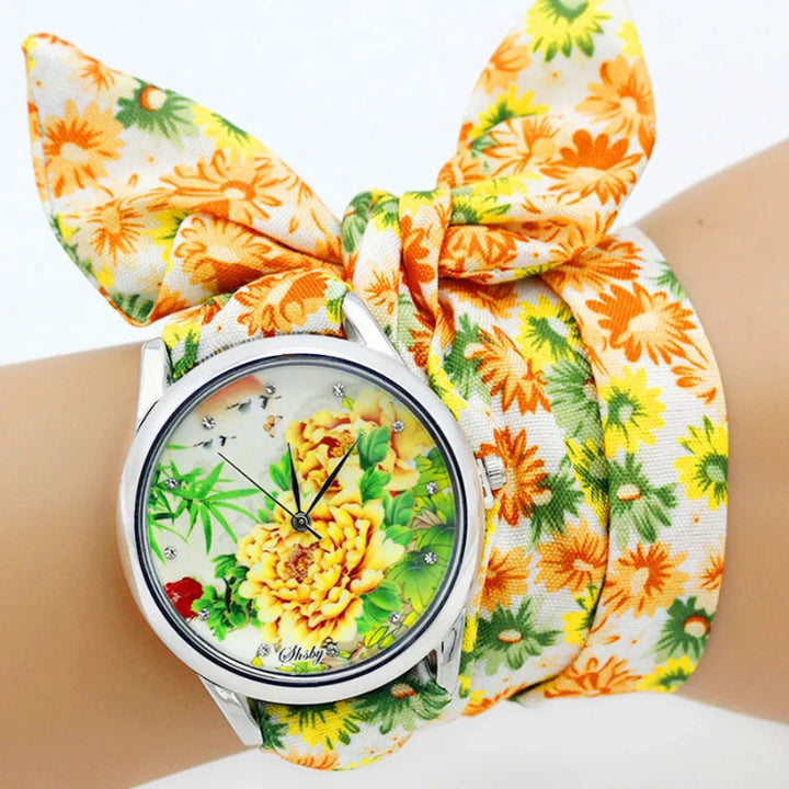 Floral Cloth Casual Wrist Watch