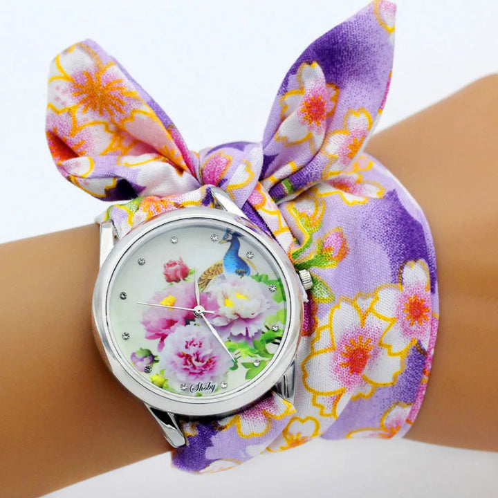 Floral Cloth Casual Wrist Watch