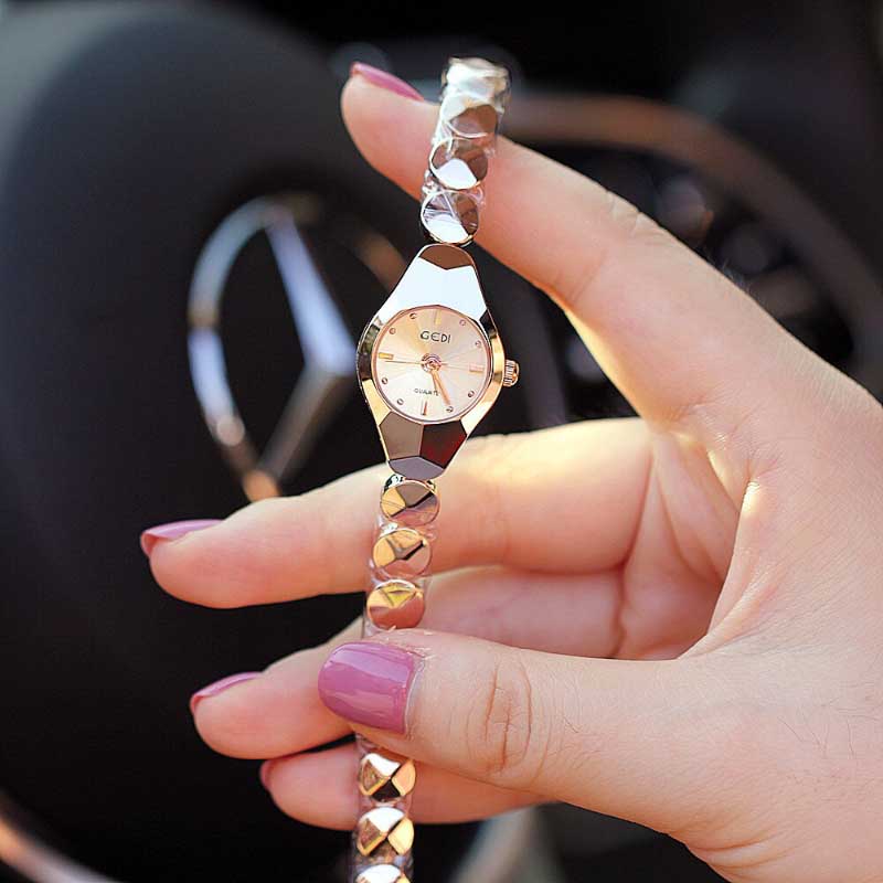 Luxurious Beaded Mini Dial Quartz Watches for Women