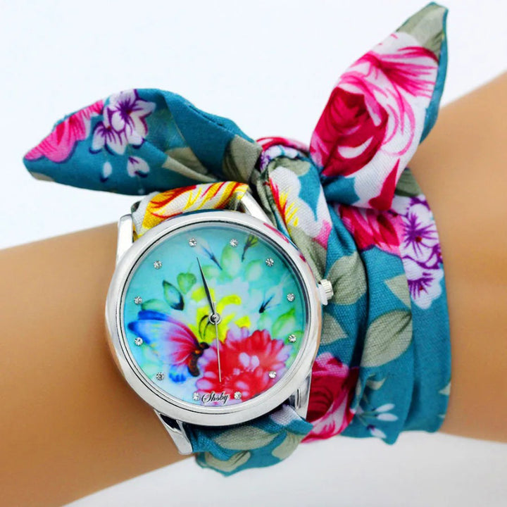 Floral Cloth Casual Wrist Watch