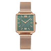 Stainless Steel Meh Strap on Square Dial Luxury Watch for Women