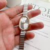 Delicate Oval Shaped Dial Quartz Watch for Women