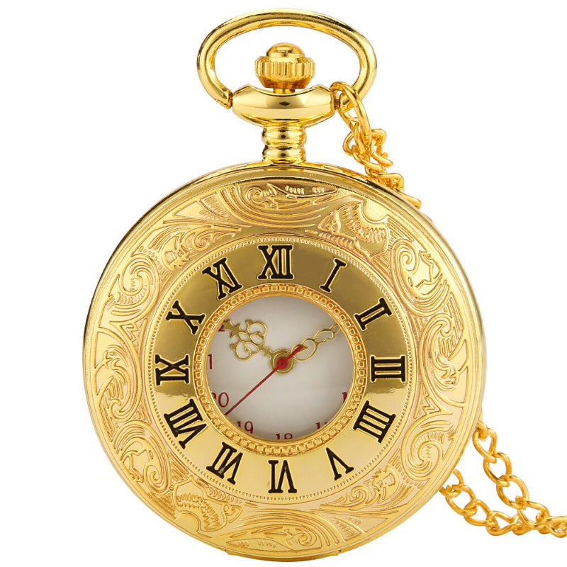 Hollow Case Vintage Quartz Pocketwatch