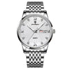 Rhinestone Inlay Dial with Stainless Steel Luminous Watch for Men