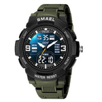 5Bar Waterproof Dual Time Military Wrist Watch for Men