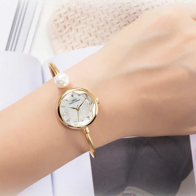 Light and Dainty Bangle Bracelet Quartz Watch for Women