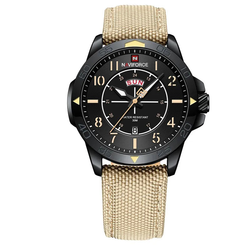 Military Style Luminous Nylon Strap Quartz Wristwatch