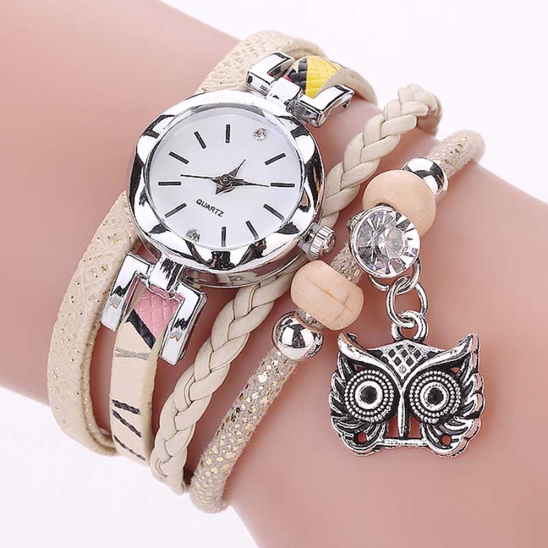 Multi-layer Bracelet with Quartz Watch and Charms for Women