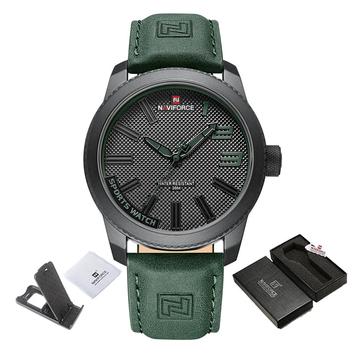 Men's Casual Sports Watch with Soft Leather Strap