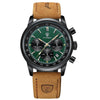 Luxury Men's Leather Strap Chronograph Quartz Watch