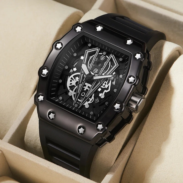 Luminous Barrel-Shaped Men's Large Mechanical Dial Watches